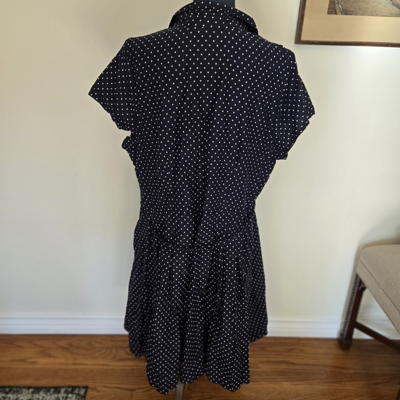 Ellos Navy Polka Dot Dress - Picture 3 of 10